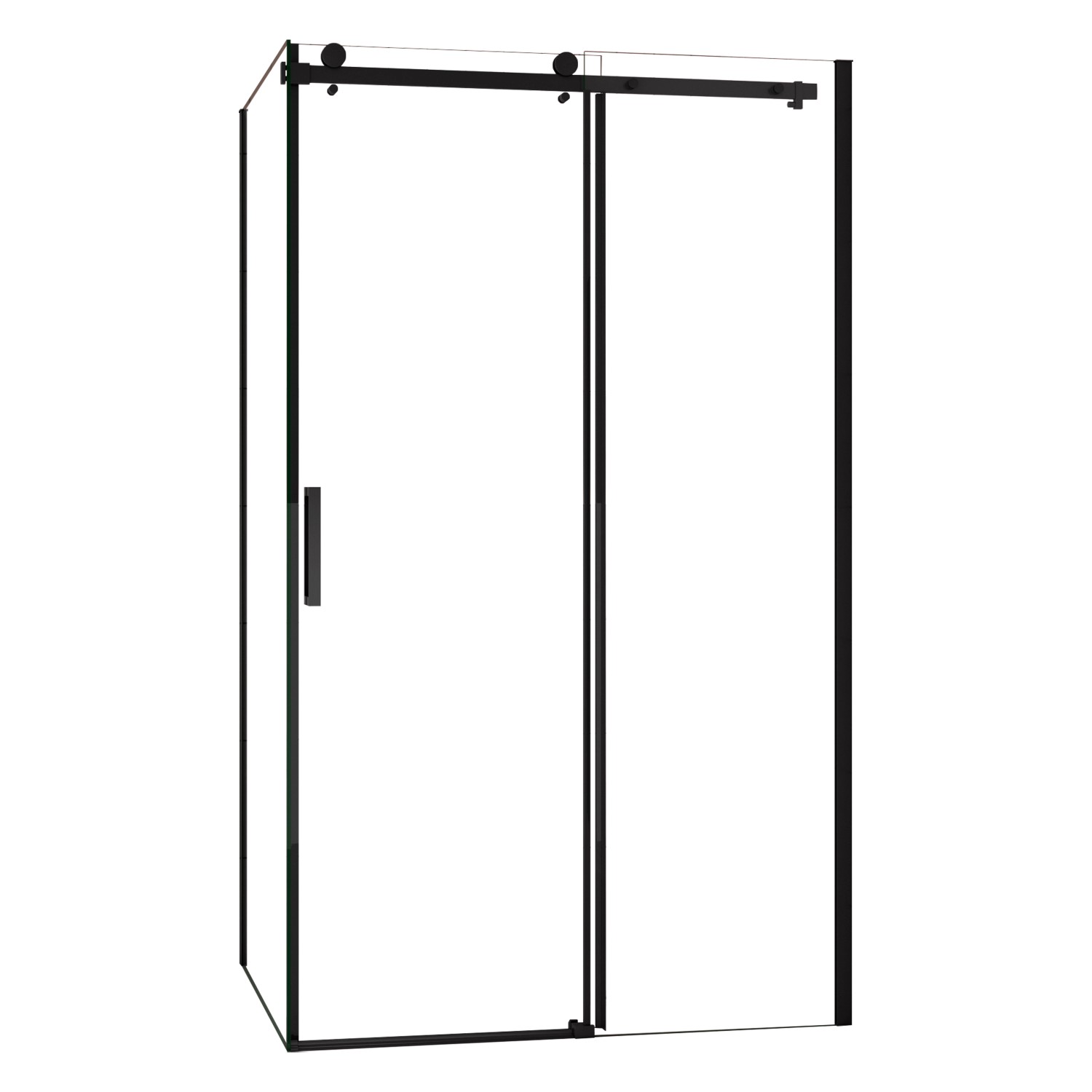 AICA 120x90x200cm Schwarz Schiebetür 8mm NANO ESG Nischentür mit Seitenwand günstig online kaufen