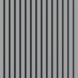Muster Akustikpaneel Arctic Grey mit schwarzen Filzstreifen für Wand- und Deckenverkleidung.