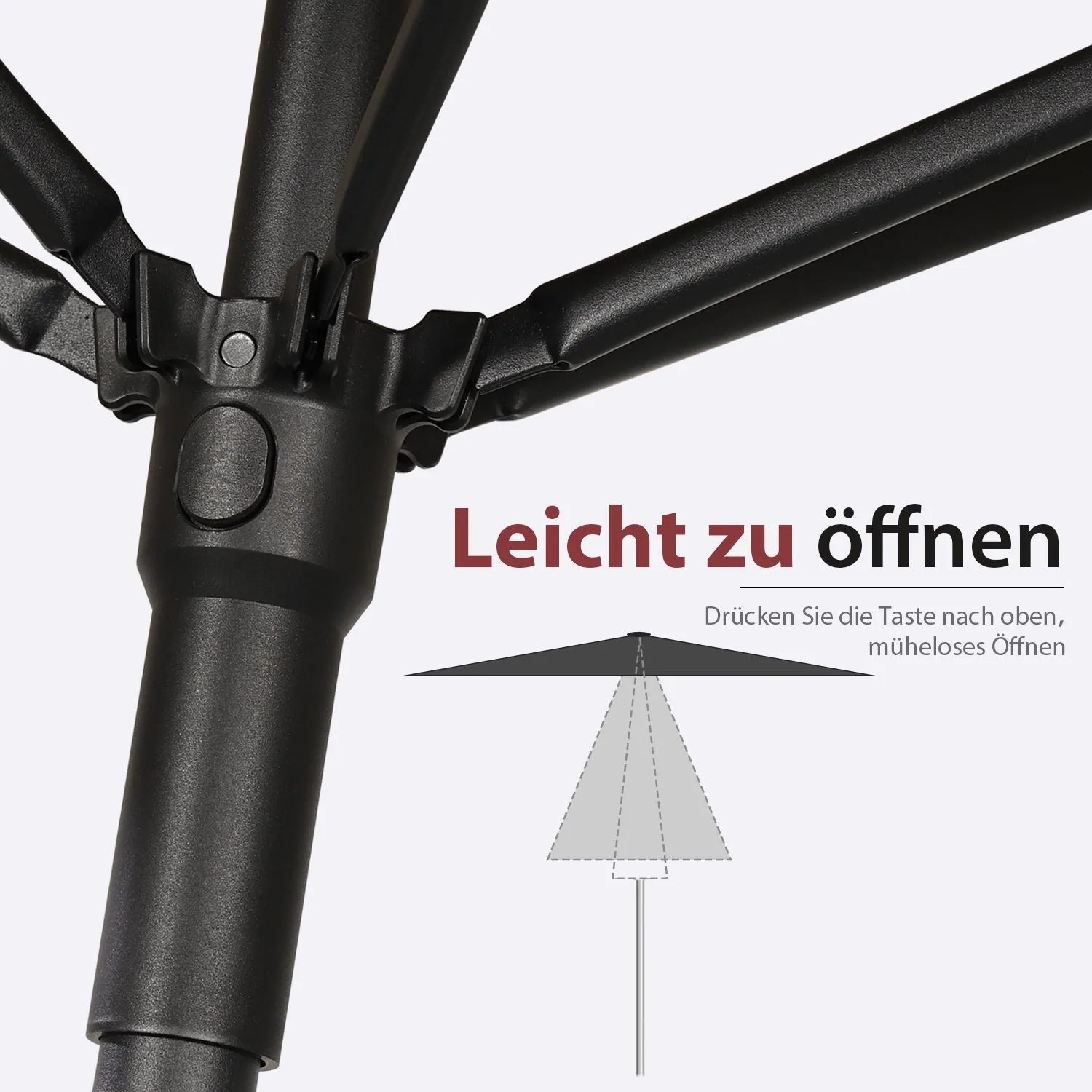 Sekey Sonnenschirm 180 x 125 cm Balkonschirm Rechteckig Terasseschirm mit Schutzhülle_4