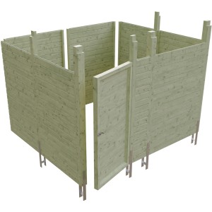 Skan Holz Abstellraum C8, 275x317 cm, grüne Profilschalung für Carport-Zubehör.