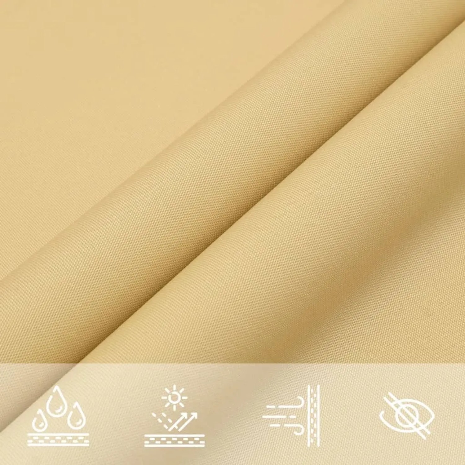 Sandfarbenes vidaXL Sonnensegel aus Polyester Oxford. Wasserdicht, UV- und windbeständig für Garten & Terrasse.