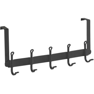 Schwarze Wenko Türgarderobe Nostalgie mit 5 Haken zum Einhängen an der Tür.
