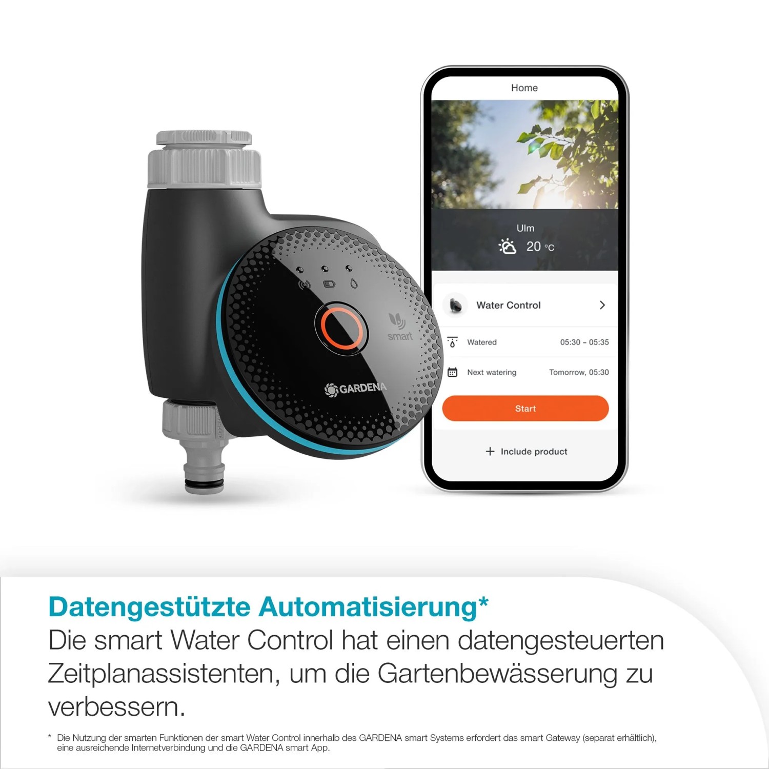 Gardena Smart Water Control Bewässerungscomputer mit Smartphone App Steuerung.