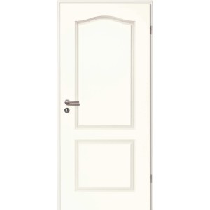 Weiße Zimmertür Brillant Classic, Landhausstil mit Schloss und Bändern, ohne Drückergarnitur.