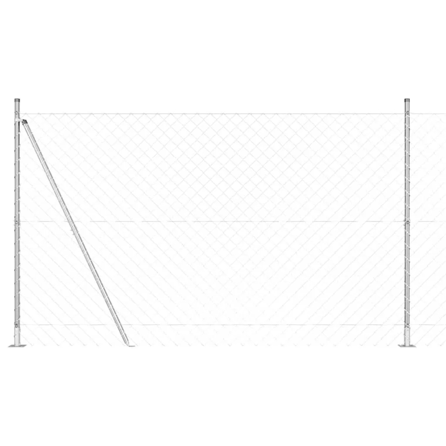 vidaXL Zaunpfosten Silber 10 x 1,6 m 60 x 60 mm Maschenweite Stahl 3351297 günstig online kaufen