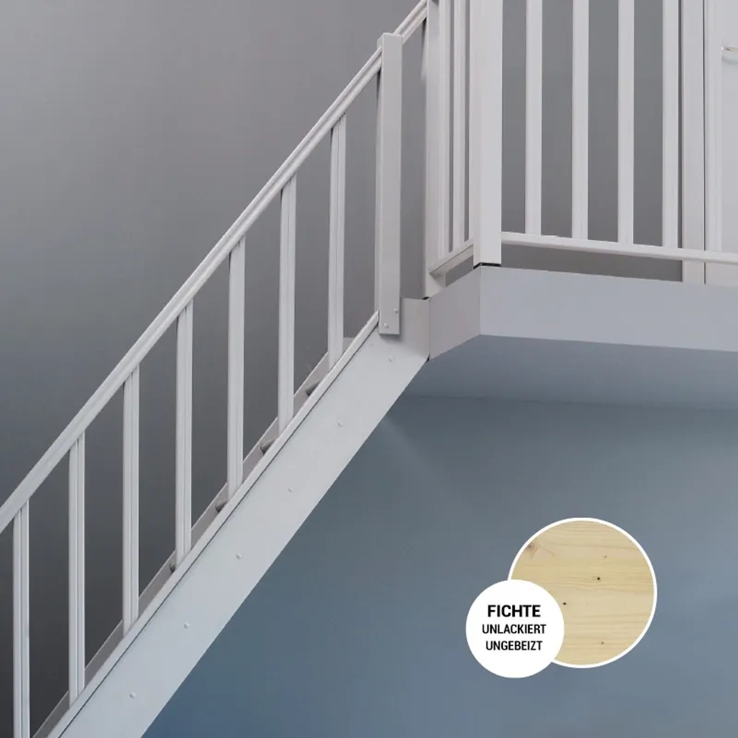 Kordo Setzstufen für gerade Treppe Normandie, Fichte unbehandelt. Zubehör für Treppen im Innenbereich.