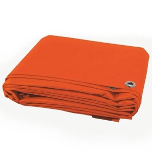 Karat Abdeckplane Wasserdichte Plane mit Ösen Schutzplane 80 g/m² 1,5 x 6 m Orange