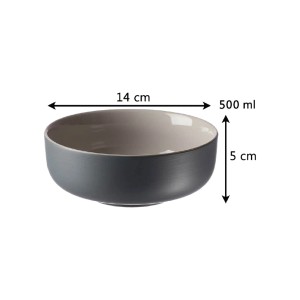 Graue Ritzenhoff & Breker Jasper Müslischale, 14 cm Durchmesser, 6er Set, Steinzeug.