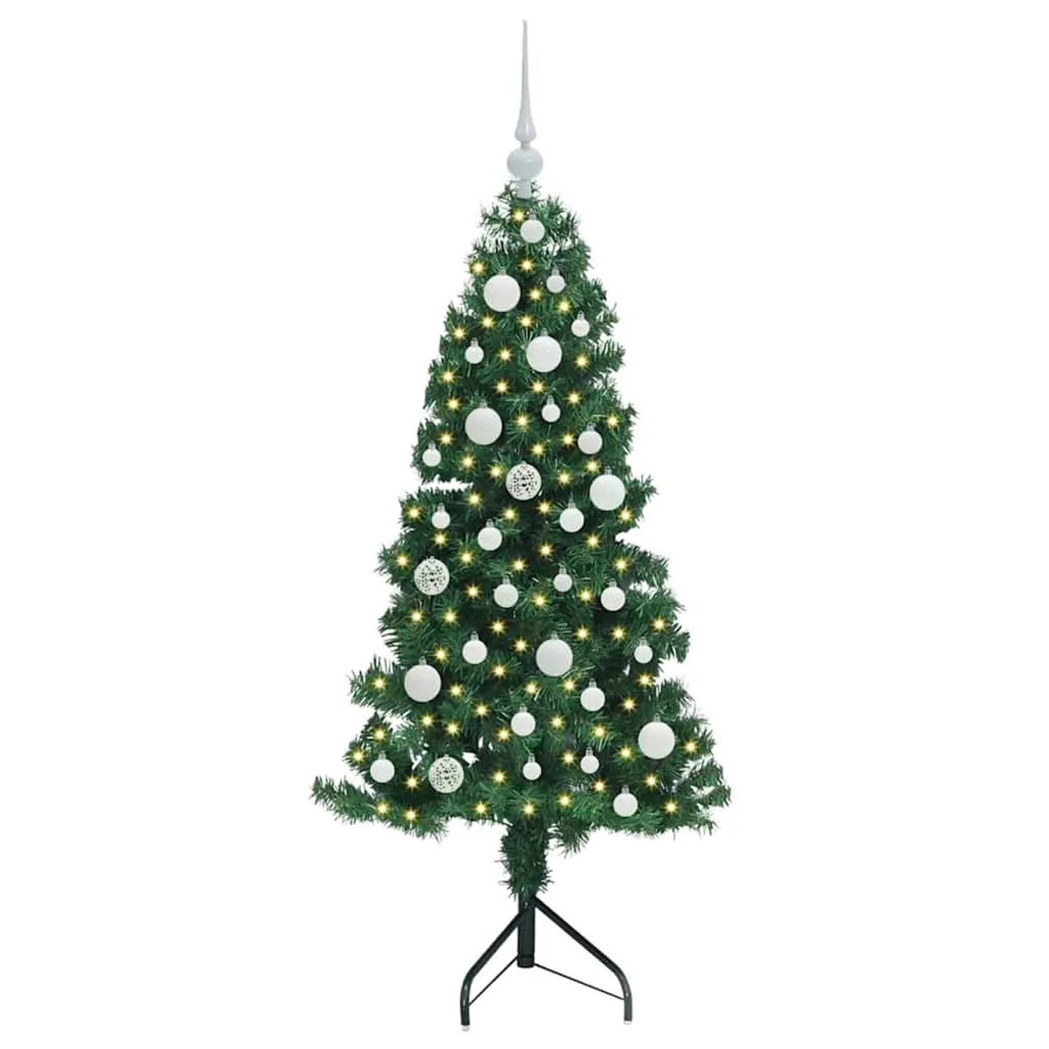 vidaXL Eckiger Künstlicher Weihnachtsbaum Grün 120 cm PVC und Metall 3397244