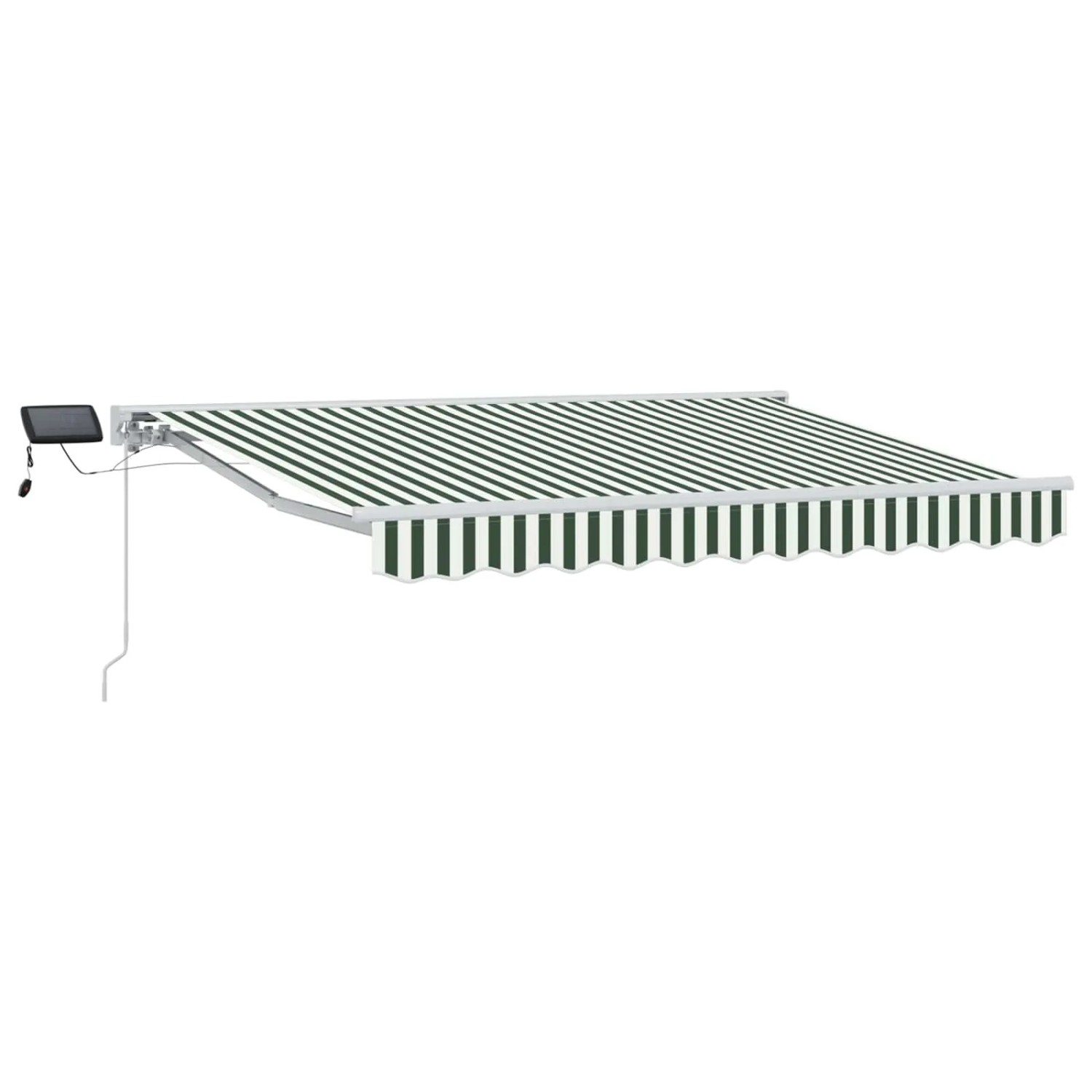 vidaXL Manueller Markisenrahmen mit LEDs Grün und Weiß 3 x 2,5 m 3420590
