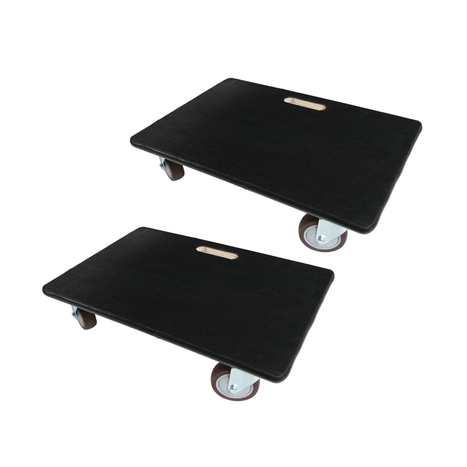 PROREGAL Transportroller 4 Rollen HxBxT 15x40x60 cm Traglast 500kg Sperrholzplatte Gummibelag 2 Stück