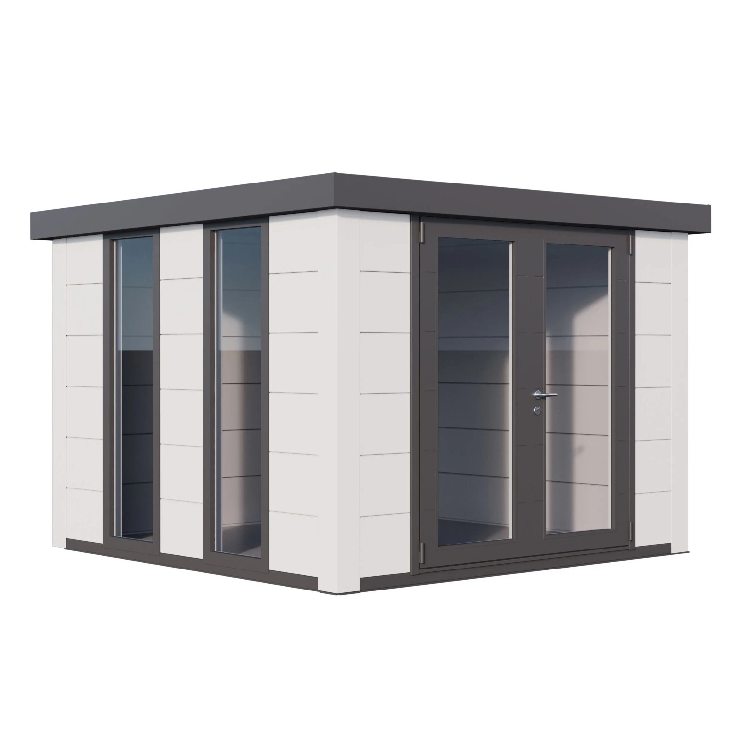 Gerätehaus Luminato 3030 mit Weiße Ecken 298 cm x 298 cm Weiß günstig online kaufen