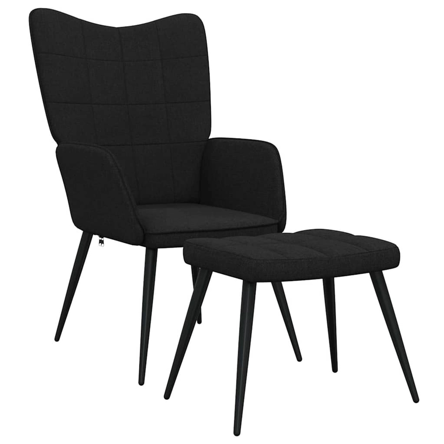 vidaXL Relaxsessel mit Hocker Schwarz Stoff 327958