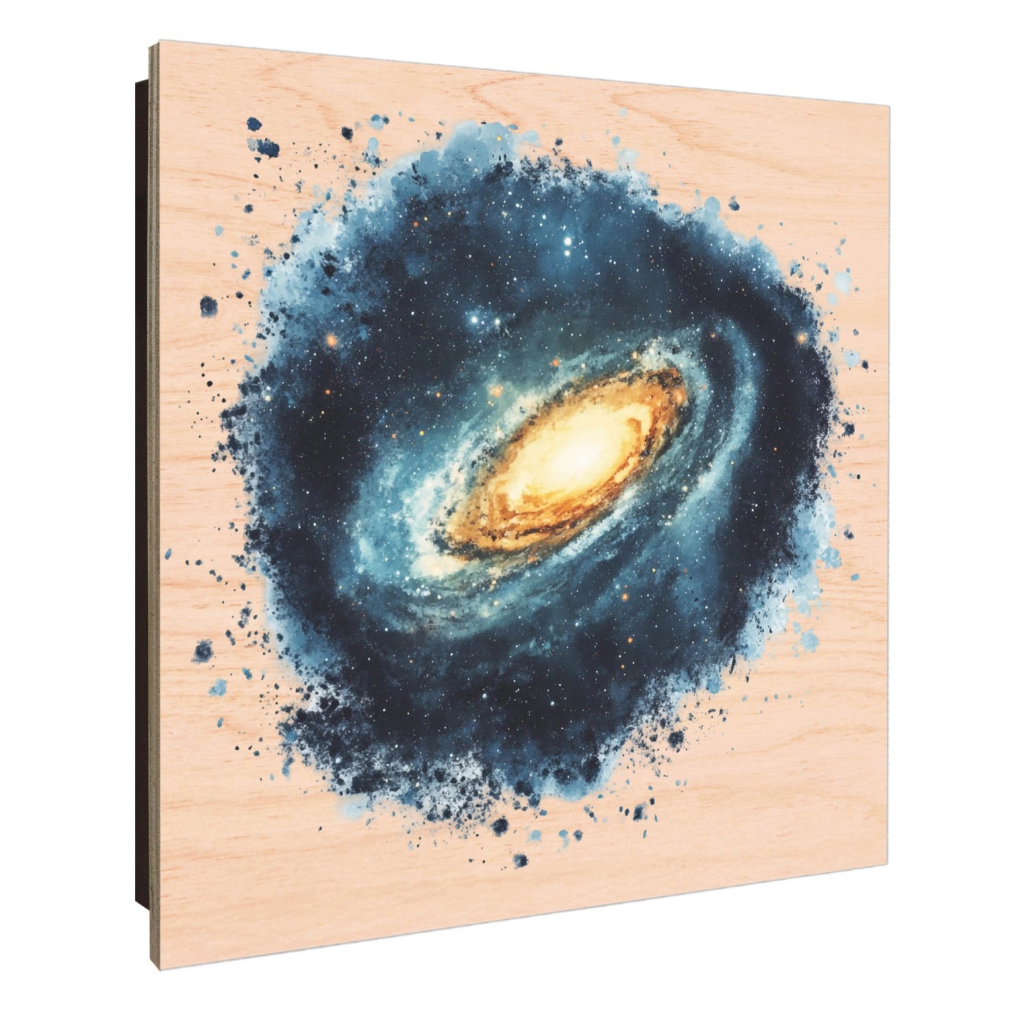 Banjado Schlüsselkasten Holz, 30x30cm, Motiv Galaktische Explosion, 50 Haken, Scharnier links.