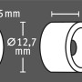 Fix-o-moll Magnetschnäpper Neodym, silber, zum Einbohren, Ø 12,7 mm, Schemazeichnung