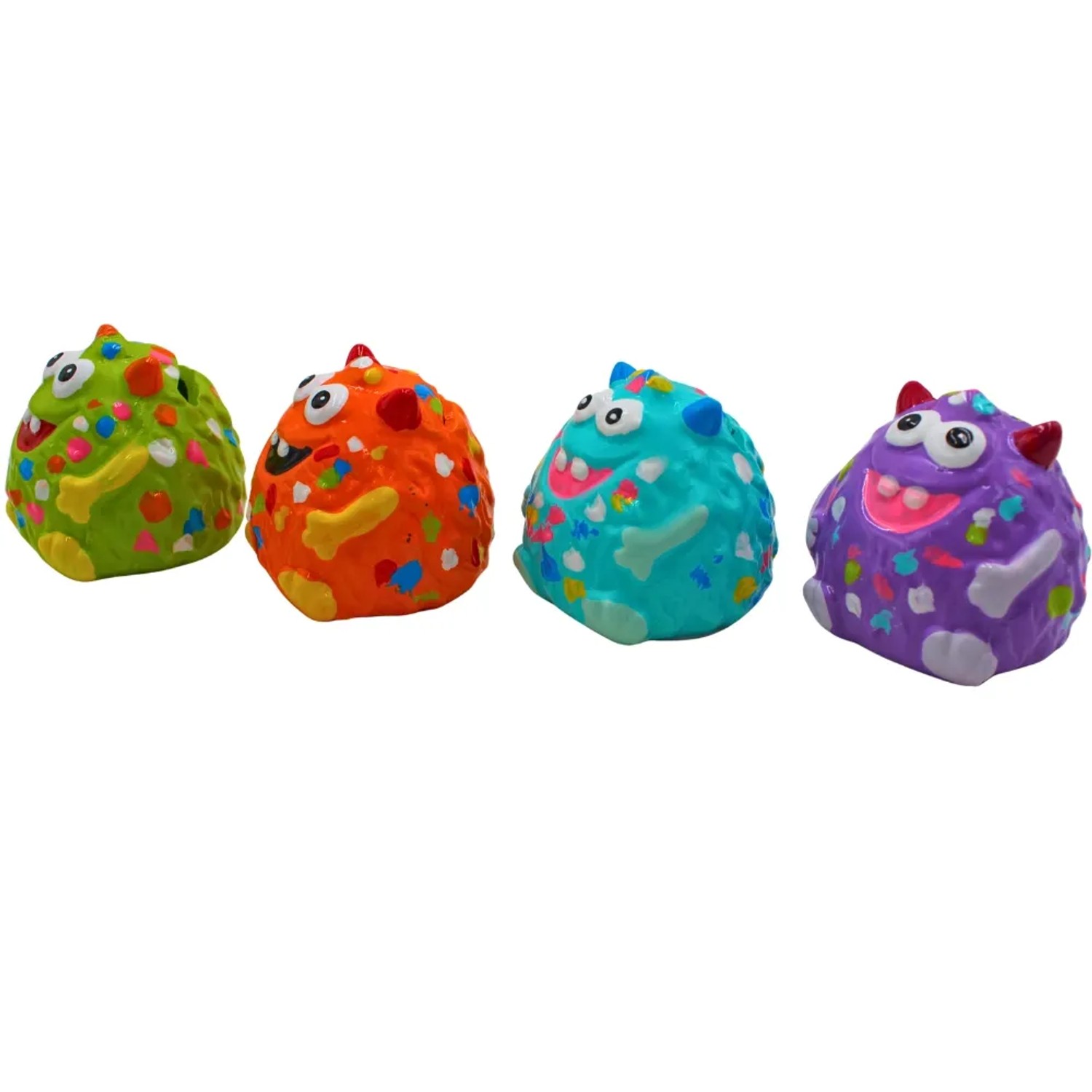 Dekohelden24 4er Set Sparfiguren Sparschwein Spardosen Sparbüchsen Kinderspardosen mit Wiederverschließbarem Gummistopfen L/B/H 6 x 6 x 6 cm_2