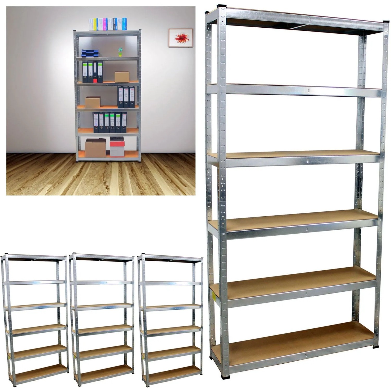 TRUTZHOLM 4x Schwerlastregal 200x100x30cm Traglast 900kg mit Regalverbinder