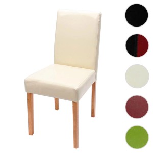 MCW Esszimmerstuhl Littau in Creme mit hellen Beinen und Kunstlederbezug.