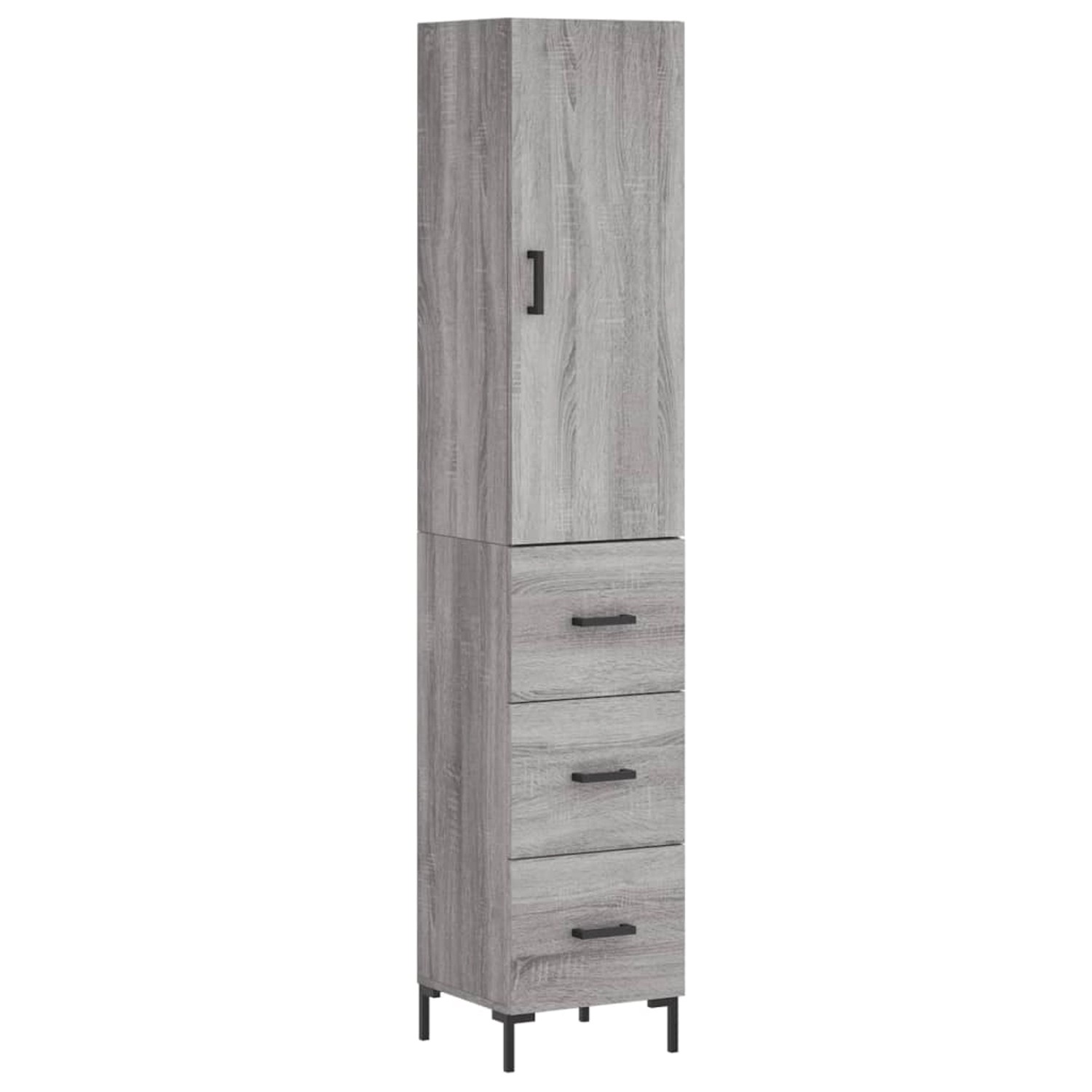 vidaXL Highboard Grau Sonoma 34,5x34x180 cm Holzwerkstoff 3198855 günstig online kaufen