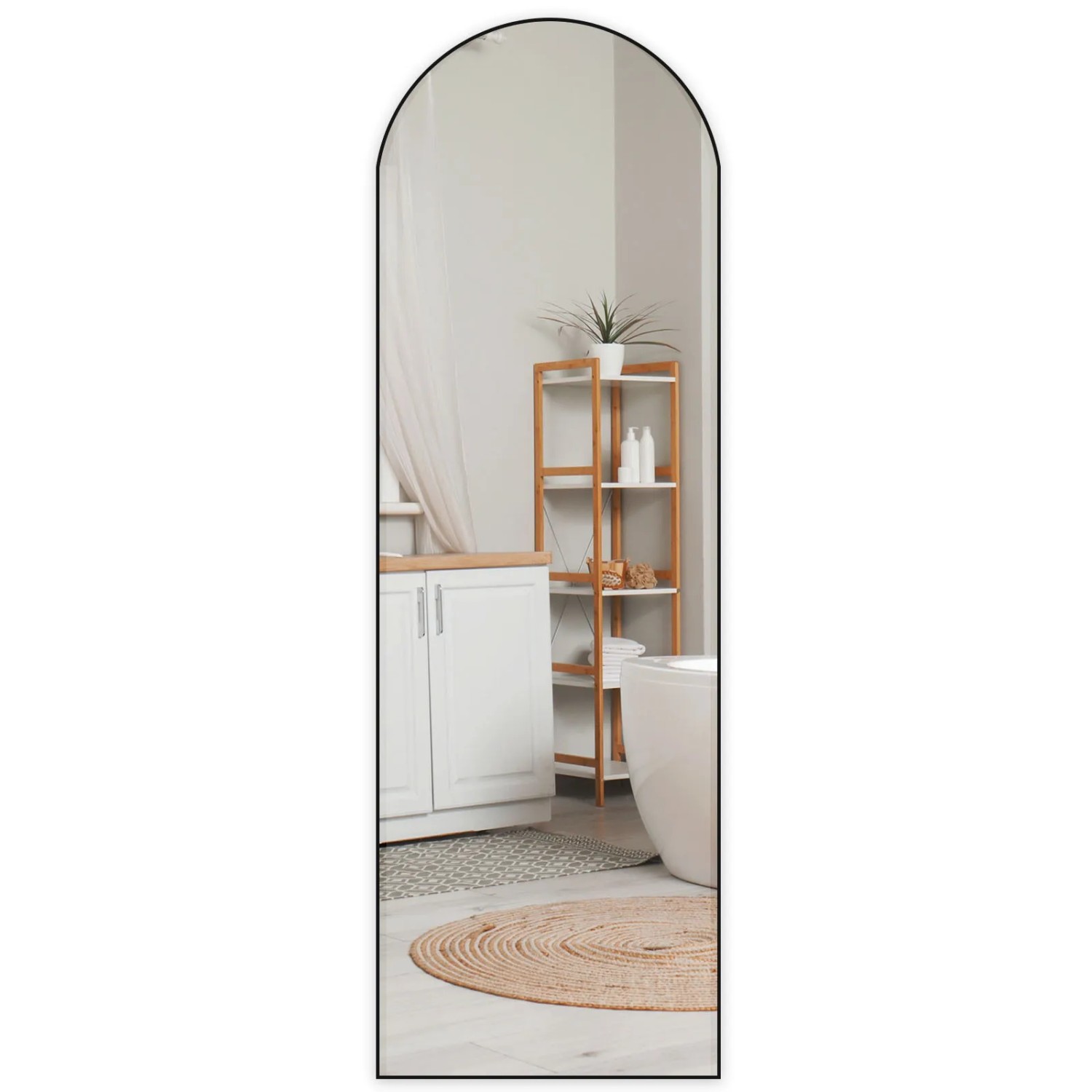 Floordirekt Ganzkörperspiegel Madison Gewölbt Aluminiumrahmen Schwarz 161 x günstig online kaufen