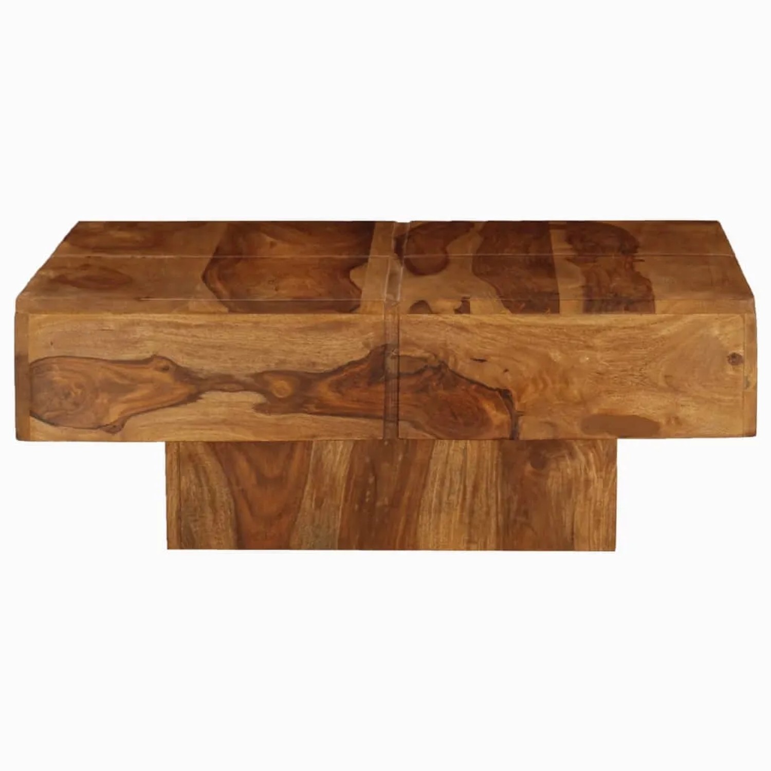 Quadratischer vidaXL Couchtisch aus Akazienholz, 80x80x30 cm, für das Wohnzimmer.