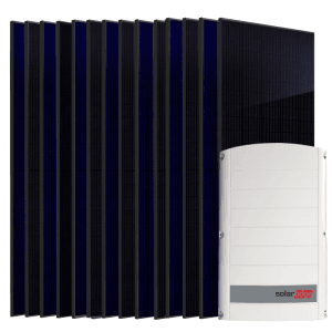 SUNNIVA 7 kW Solaranlage mit 14 Fullblack Bifacial Modulen und SolarEdge Wechselrichter.