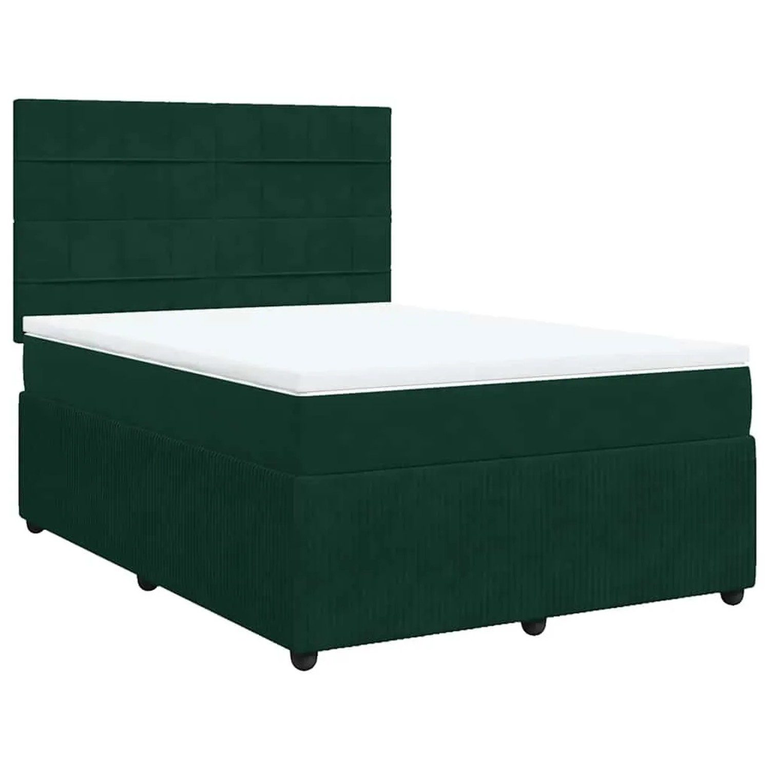 vidaXL Boxspringbett mit Matratze Dunkelgrün 160x200 cm Samt 3292385 günstig online kaufen