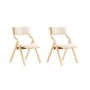 SoBuy 2er Set beige Klappstühle mit Holzgestell und gepolsterter Lehne.