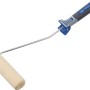 LUX Filtroller 12 cm für Lacke und Farben, Farbroller mit blau-grauem Griff.