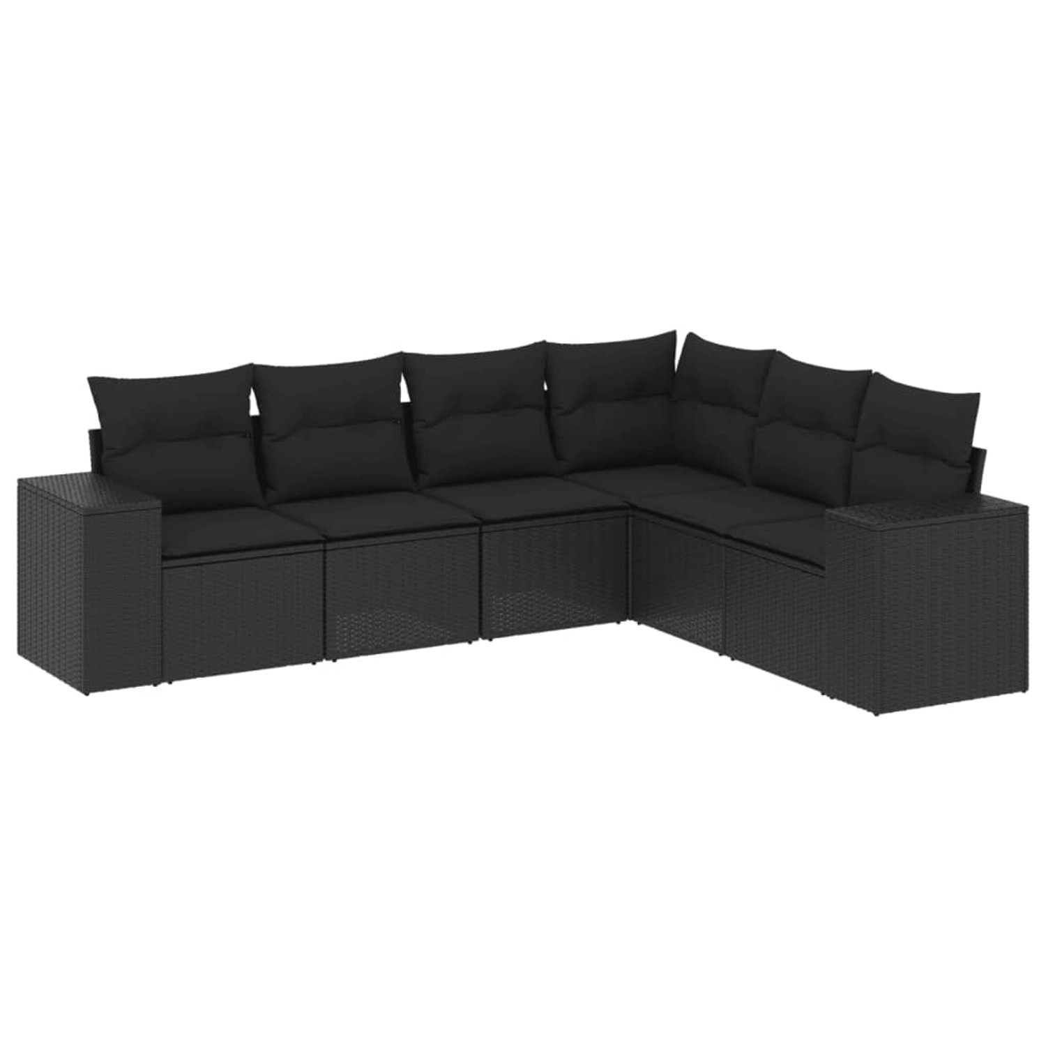 vidaXL 6-Tlg Garten-Sofagarnitur mit Kissen Schwarz Poly Rattan 3222604 günstig online kaufen