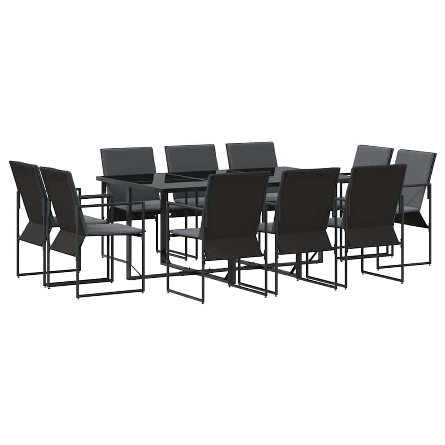 vidaXL Garten Essgruppe 11-Tlg Schwarz Stahl 3335869 günstig online kaufen