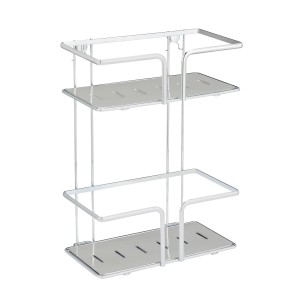 Wenko Wandregal Termoli mit 2 Etagen aus glänzendem Edelstahl, ideal für Bad & Dusche.