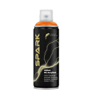 SPARK Spraydose 400ml, matte Farbe Leuchtorange für DIY-Projekte.