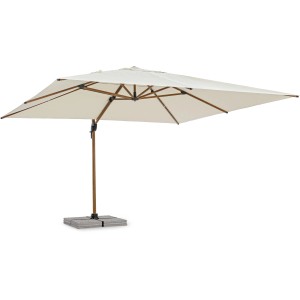 Bizzotto Ampelschirm ORION, 400x400 cm, mit Drehfunktion und beigem Schirmstoff.