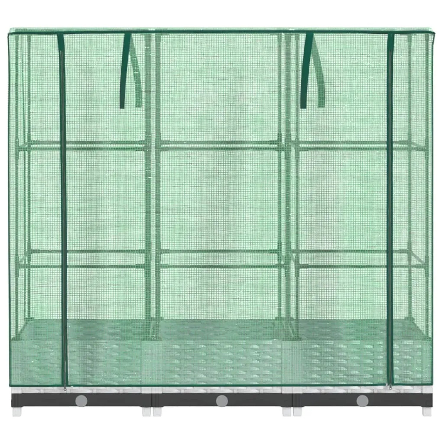 vidaXL Hochbeet mit Gewächshaus-Aufsatz, Rattan-Optik, 120x40x123 cm.