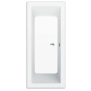 Weiße Steinkamp Rechteck-Badewanne Life, 170x75 cm, aus Acryl mit mittigem Ablauf.