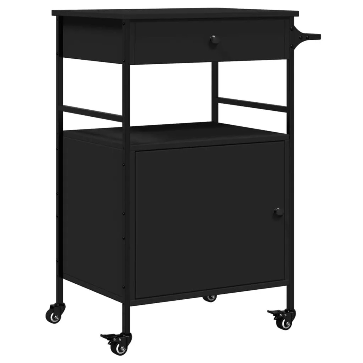 vidaXL Küchenwagen Schwarz 56x43x89,5 cm Holzwerkstoff 842391