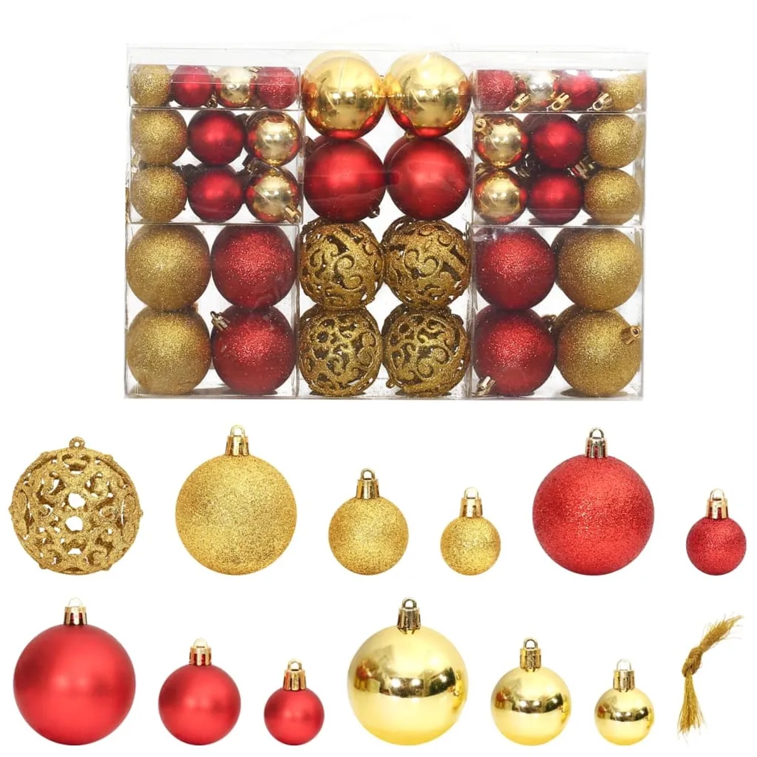 vidaXL Weihnachtskugeln 100 Stk. Golden und Weinrot 3 4 6 cm