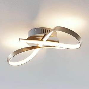 Lindby LED Deckenleuchte Alana 9985072 Modern in Alu aus Aluminium 1-flammig Wohnzimmerleuchte