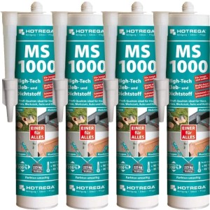 Hotrega Ms 1.000 Klebe- und Dichtstoff 4 X 290 ml Transparent