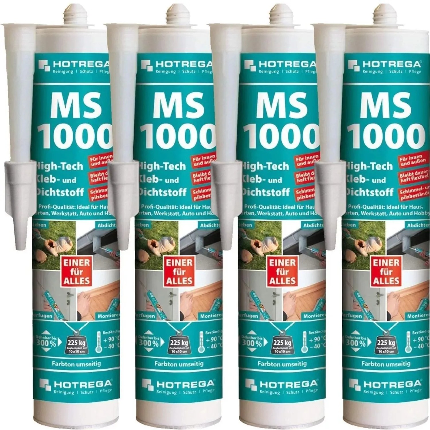 Hotrega Ms 1.000 Klebe- und Dichtstoff 4 X 290 ml Transparent_2