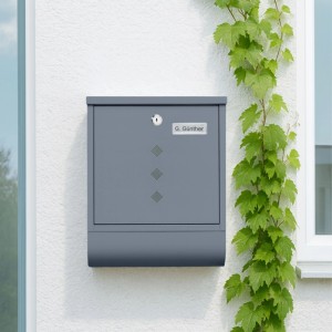 Relaxdays Briefkasten mit Zeitungsfach Eisen Anthrazit Abschließbar 38 cm x 31 cm x 13 cm 2,7 kg