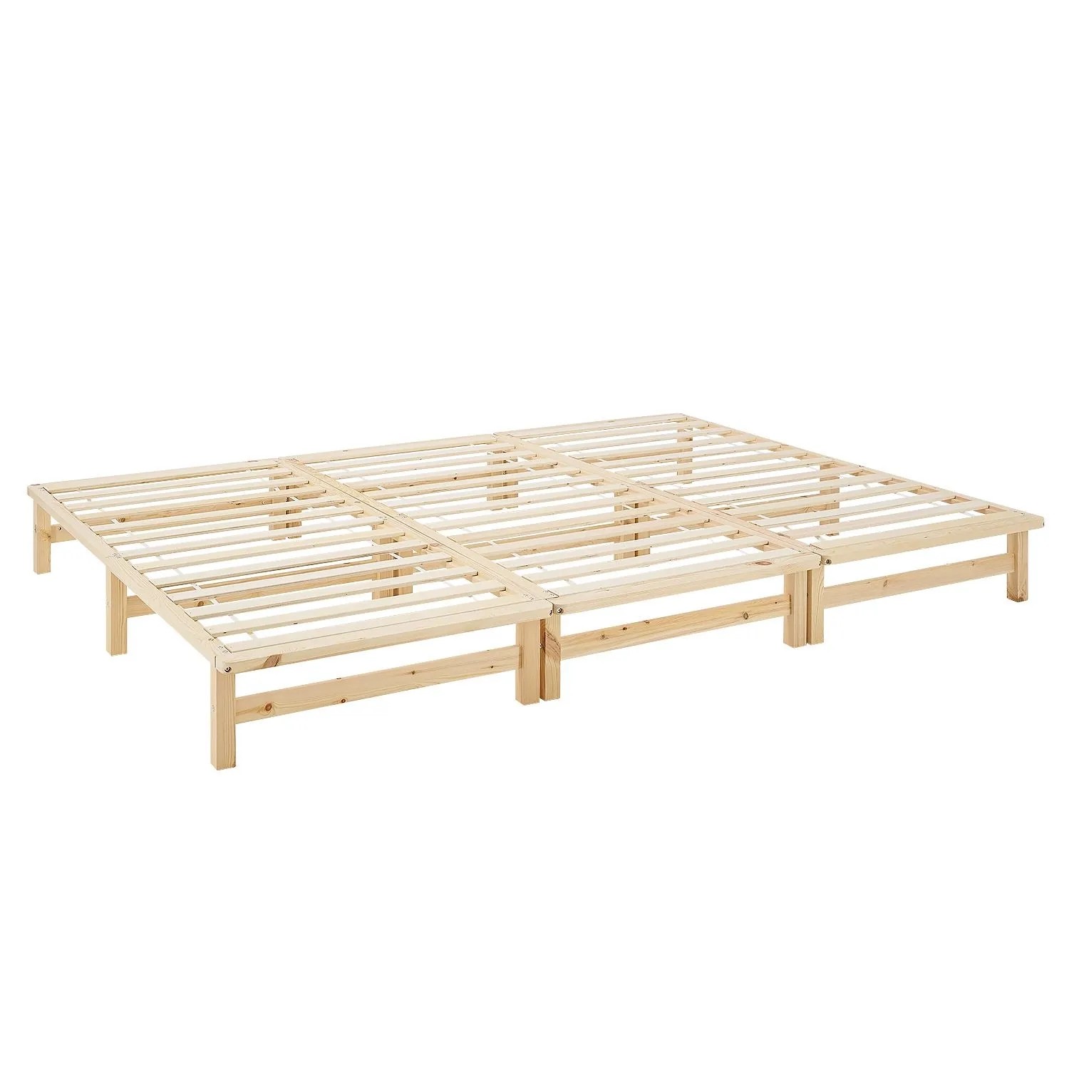 Homestyle4u Familienbett XXL 270x200 cm in Braun mit Lattenrost 2049