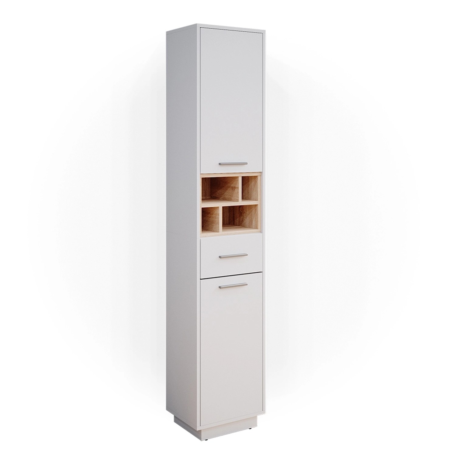 Vicco Badschrank Beatrice Weiß/Sonoma 38 x 190 cm günstig online kaufen