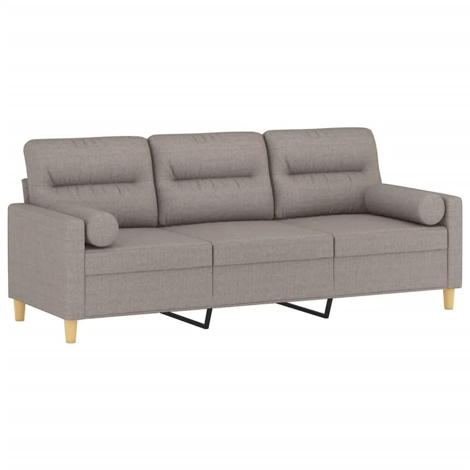 vidaXL 3-Sitzer-Sofa mit Zierkissen Taupe 180 cm Stoff 3200836 günstig online kaufen