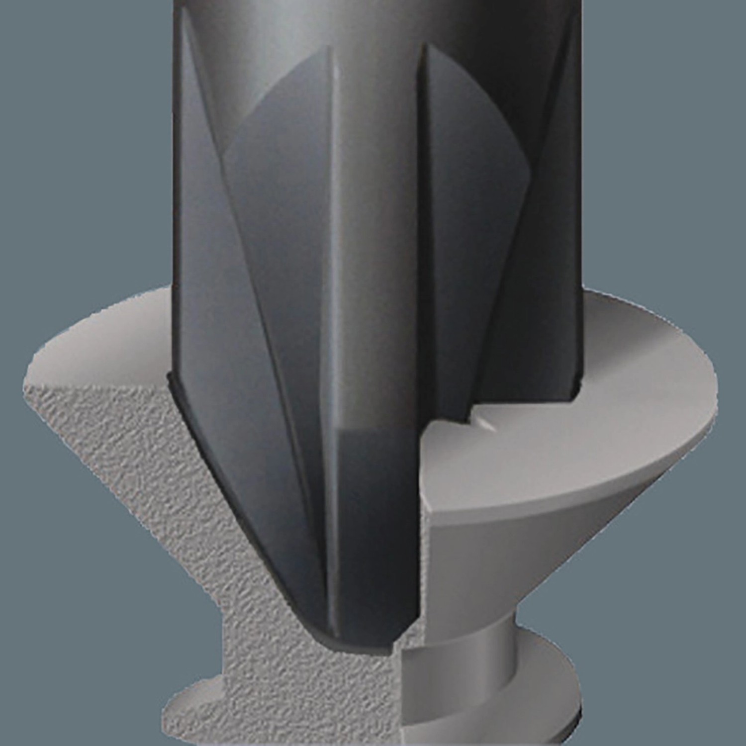 Detailaufnahme einer Wera Schraubendreher-Spitze mit Kraftform Micro Griff.