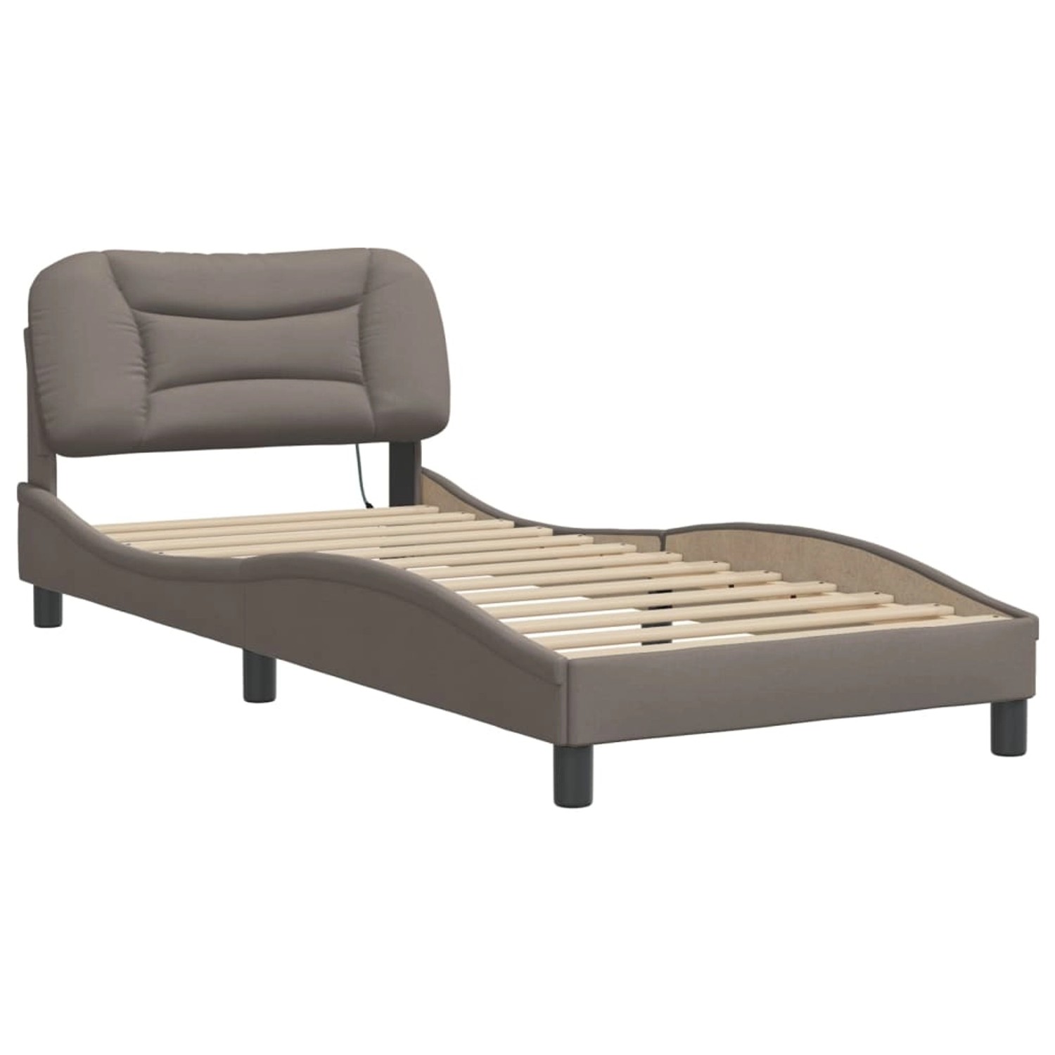 vidaXL Bettgestell mit LED ohne Matratze Hvar Taupe 90x190 cm Stoff 3213673 günstig online kaufen