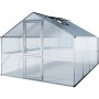 KGT Gewächshaus Orchidee Alu blank, 12,74 m², mit Tür und Dachfenster für optimale Pflanzenzucht.