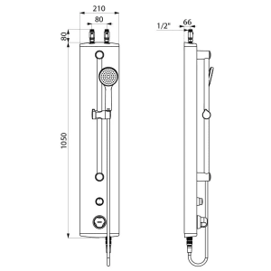 Delabie DU-Elem SECURITHERM Thermostat-Duschelement Alunox-Matt.