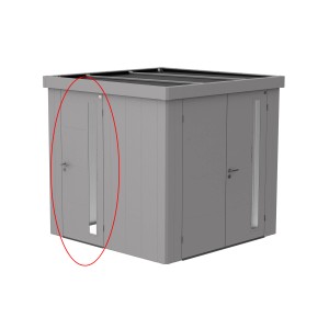 Biohort Doppeltür für Neo Gerätehaus, Silber-Metallic, Zubehör für mehr Zugang.